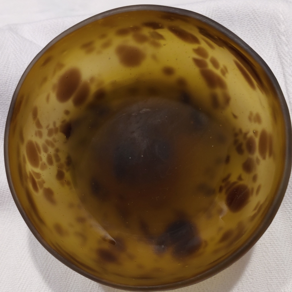 Artisan Hand Blown Faux Tortoise Shell Bowl